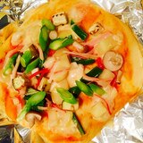 子供と作る色々野菜のピザ
